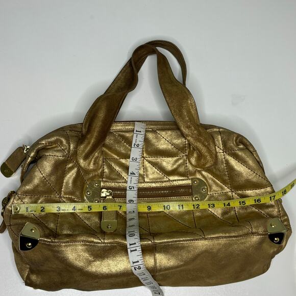 Rafe New York Quilted Metallic Good Distressed Leather Shoulder Bag - Picture 11 of 14